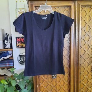 🌟FREE with purchase🌟 Basic Cotton Tee with Stretch! - Black, Size S